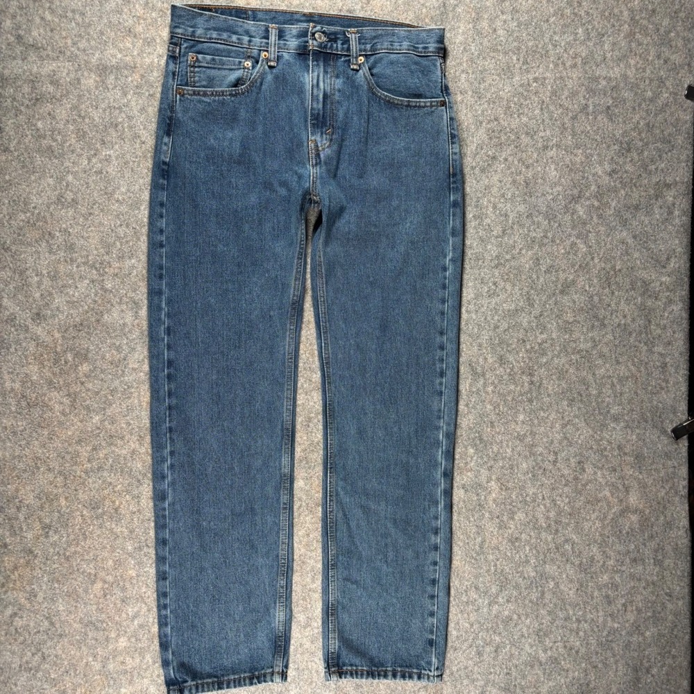 Levi Strauss 505 Jeans Mens W32 L32 (34x32) Blue Wash Straight Fit‎ Denim Pants